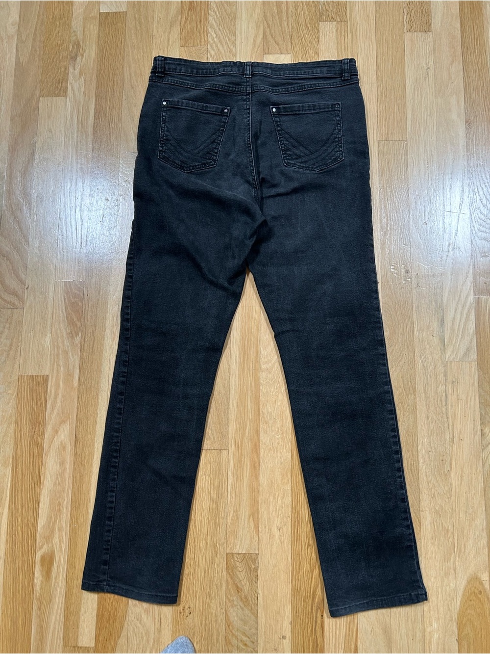 FDJ French Dressing Jeans Olivia Black High Rise Straight Leg Denim Size 14